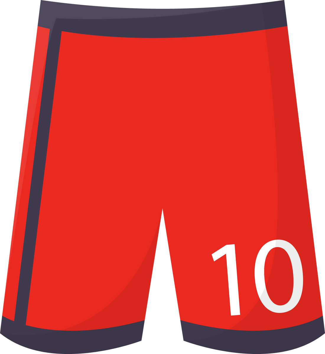 Football or soccer match element vector illustration. Clothing red shorts player isolated on white background. Soccer or football, sports concept